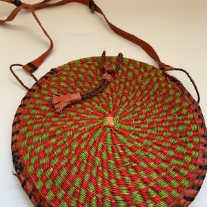 Hand woven one of a kind messenger bag.